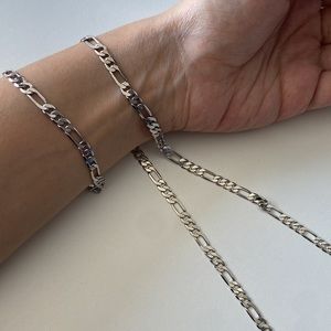 Silver Plated Chain Link Necklace + Bracelet (Brand new - Never worn)